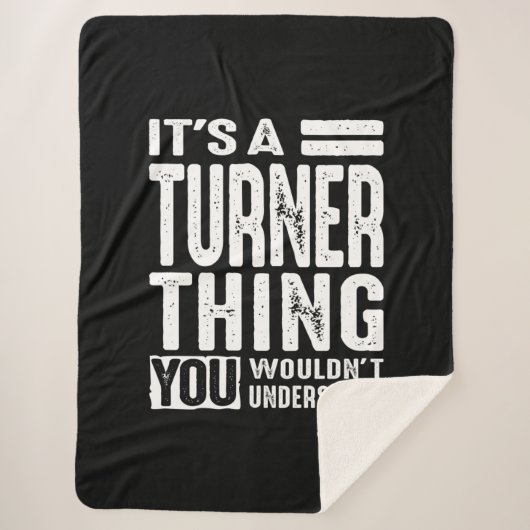 Couverture Sherpa Turner Nom personnalisé Anniversaire (Devant)