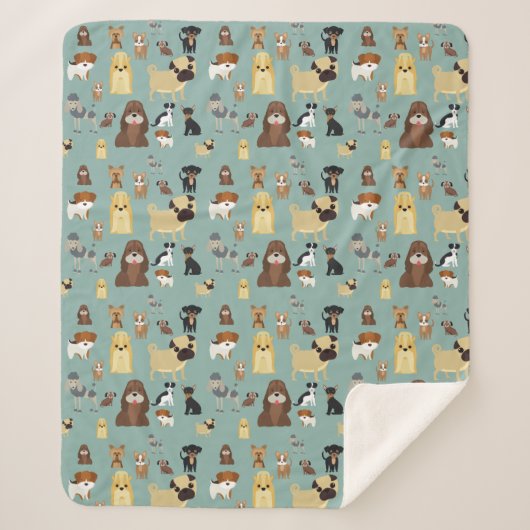 Couverture Sherpa turquoise background dopattern (Devant)