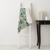 Couverture Sherpa turquoise background dopattern (En situation)