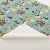 Couverture Sherpa turquoise background dopattern (3/4)