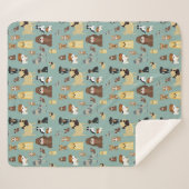 Couverture Sherpa turquoise background dopattern (Devant (Horizontal))