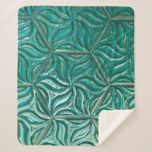 Couverture Sherpa Turquoise céramique mur textureabstract, archit