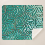 Couverture Sherpa Turquoise céramique mur textureabstract, archit (Devant (Horizontal))