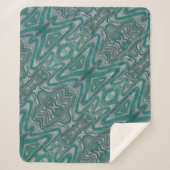 Couverture Sherpa Turquoise et gris Boho Chic Earthy Abstrait Motif (Devant)