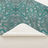 Couverture Sherpa Turquoise et gris Boho Chic Earthy Abstrait Motif (3/4)