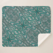 Couverture Sherpa Turquoise et gris Boho Chic Earthy Abstrait Motif (Devant (Horizontal))