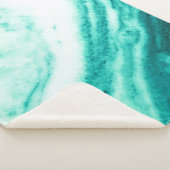 Couverture Sherpa Turquoise et Marbre blanc (3/4)