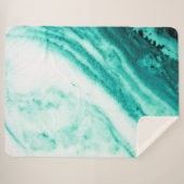 Couverture Sherpa Turquoise et Marbre blanc (Devant (Horizontal))