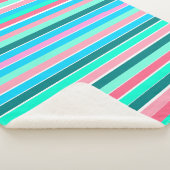 Couverture Sherpa Turquoise et rose (3/4)