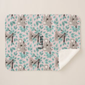 Couverture Sherpa Turquoise Grey Koala Ours Bébé Sherpa Blanket (Devant (Horizontal))