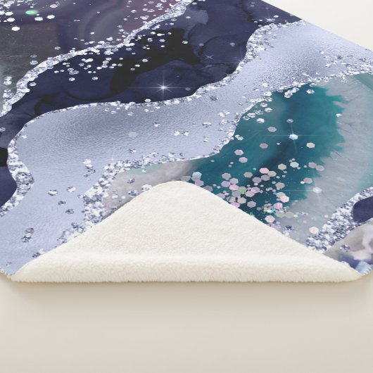 Couverture Sherpa *~* Turquoise Ocean Agate Pearl Holo PARTIES SCINT (3/4)