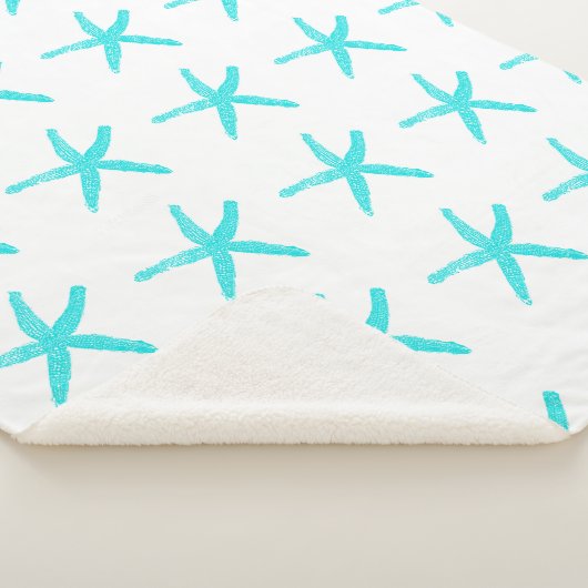 Couverture Sherpa Turquoise poisson d'eau de mer Motif blanc Noël br (3/4)