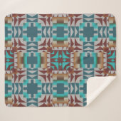Couverture Sherpa Turquoise Turquoise Bleu foncé Rouge Brown Gris Ar (Devant (Horizontal))