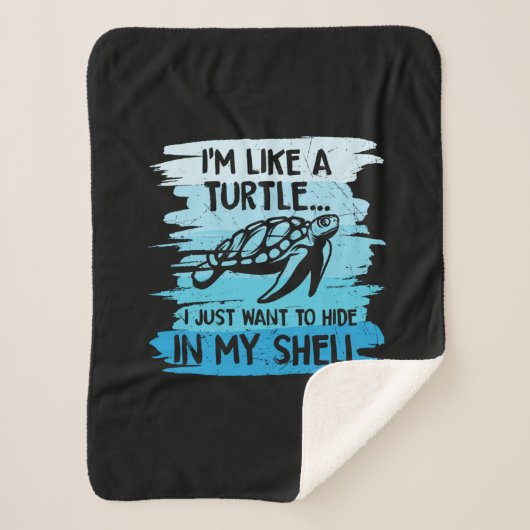 Couverture Sherpa Turtle Lover | Je Suis Comme Une Tortue (Devant)