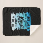 Couverture Sherpa Turtle Lover | Je Suis Comme Une Tortue (Devant (Horizontal))