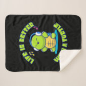 Couverture Sherpa Turtle Lover | Life Is Better With A Turtle (Devant (Horizontal))