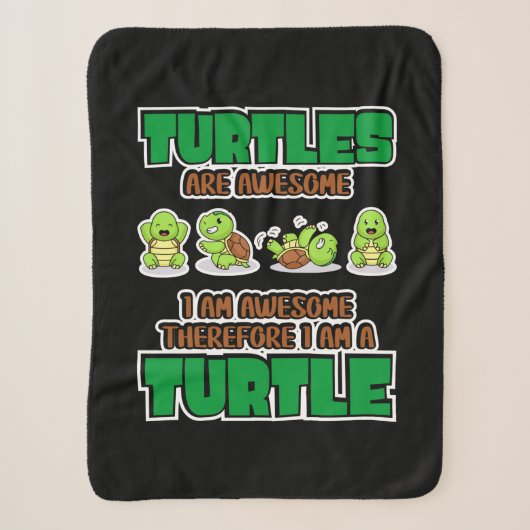 Couverture Sherpa Turtle Lover | Turtles Are Awesome (Devant)