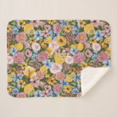 Couverture Sherpa TWEETY™ Floral Embroidery Pattern (Devant (Horizontal))