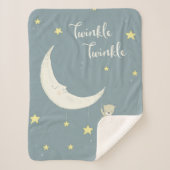 Couverture Sherpa Twinkle Moon et étoiles Sherpa Blanket (Devant)