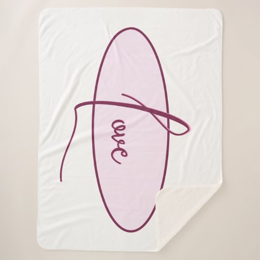 Couverture Sherpa Typographie d'amour rose (Devant)