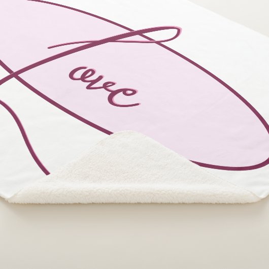 Couverture Sherpa Typographie d'amour rose (3/4)