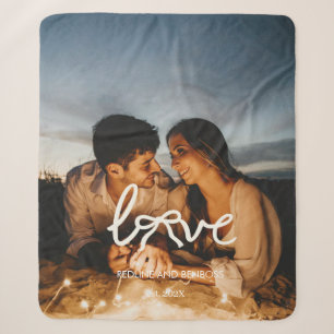 Couverture Sherpa Typographie de l'amour moderne Couple Photo person
