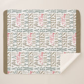 Couverture Sherpa Typographie de souhaits chauds Rouge/Vert ID589 (Devant (Horizontal))