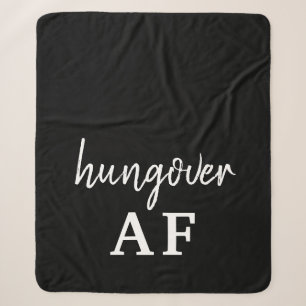 Couverture Sherpa Typographie drôle en noir et blanc Hungover AF