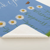 Couverture Sherpa Typographie moderne de Merci Floral Blue Daisy (3/4)