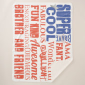 Couverture Sherpa Typographie personnalisée Métro Art USA Drapeau (Devant)