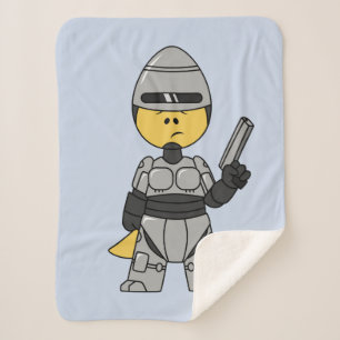 Couverture Sherpa Tyrannosaurus Rex Habillé Comme Robocop.