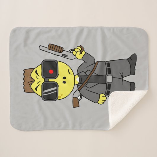 Couverture Sherpa Tyrannosaurus Rex Habillé Comme Terminator. (Devant (Horizontal))