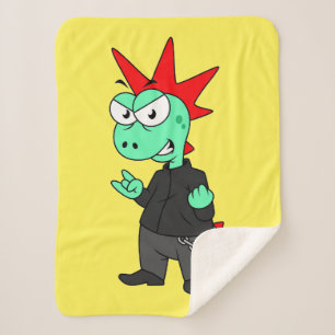 Couverture Sherpa Tyrannosaurus Rex Habillé Comme Un Punk.