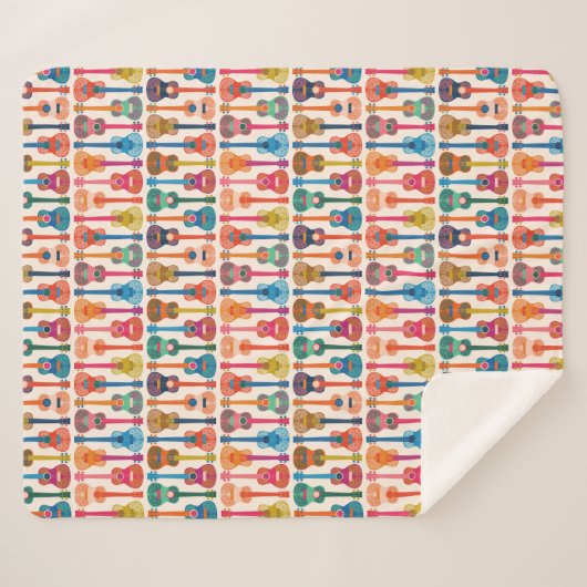 Couverture Sherpa ukulèle hawaïen (Devant (Horizontal))