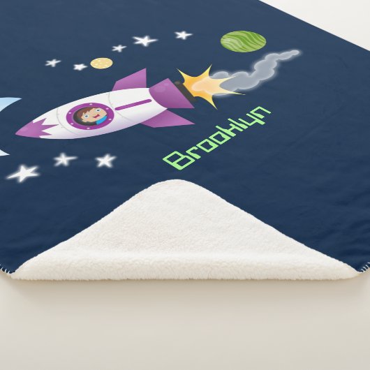 Couverture Sherpa Un adorable vaisseau-fusée dans l'espace dessin an (3/4)