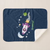 Couverture Sherpa Un adorable vaisseau-fusée dans l'espace dessin an (Devant (Horizontal))