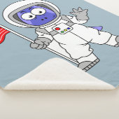 Couverture Sherpa Un astronaute parasaurolophus tient le drapeau amé (3/4)