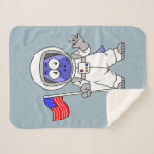 Couverture Sherpa Un astronaute parasaurolophus tient le drapeau amé (Devant (Horizontal))