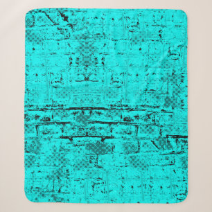 Couverture Sherpa Un bleu turquoise grinçant sans couleur. Éléments