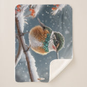 Couverture Sherpa Un colibri dans la première neige de l'hiver (Devant)