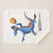 Couverture Sherpa Un Dessin Iguanodon Jouant Au Basket-Ball. (Devant (Horizontal))
