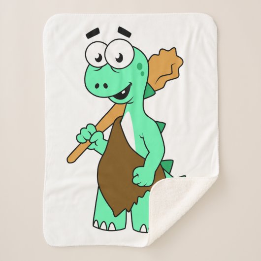 Couverture Sherpa Un Dessin Tyrannosaurus Rex Caveman. (Devant)