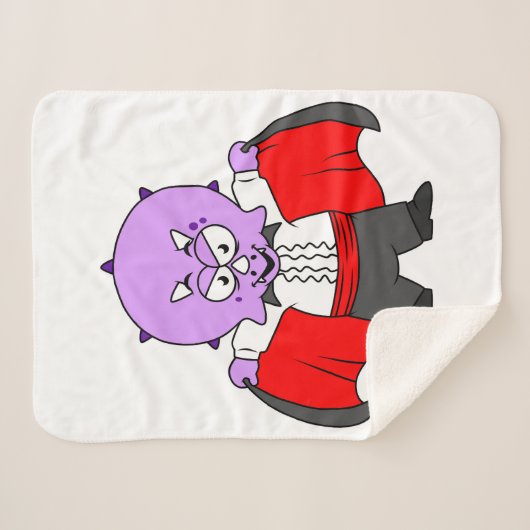 Couverture Sherpa Un Dinosaure De Ceratops Habillé Comme Comte Dracu (Devant (Horizontal))