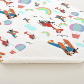 Couverture Sherpa Un garçon Motif volant en blanc (3/4)