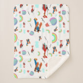 Couverture Sherpa Un garçon Motif volant en blanc (Devant)