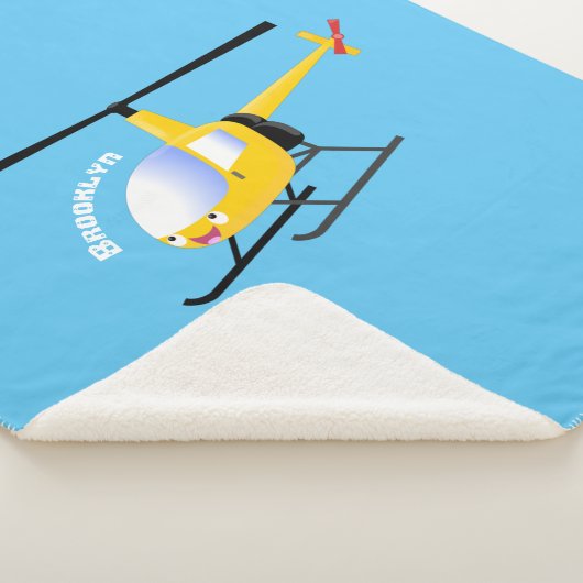 Couverture Sherpa Un joli hélicoptère de dessin animé jaune (3/4)