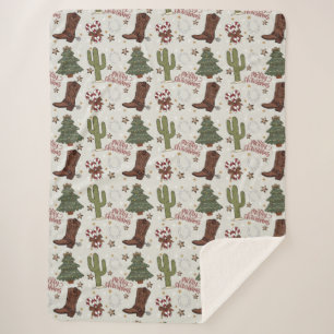 Couverture Sherpa Un joyeux Noël de cowboy
