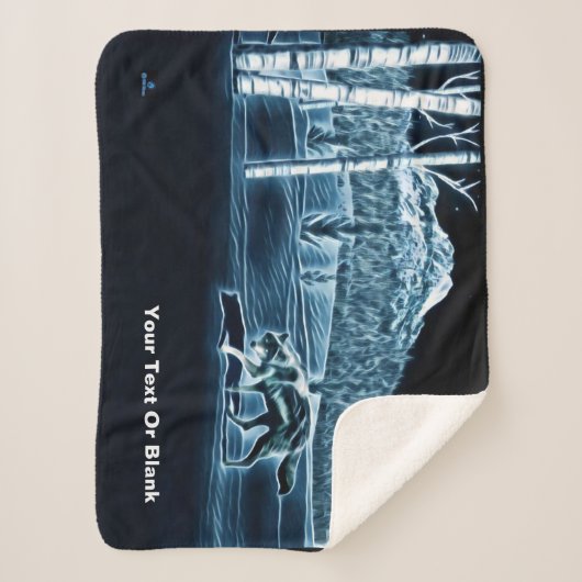 Couverture Sherpa Un Loup Sur Neige (Devant)