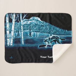 Couverture Sherpa Un Loup Sur Neige