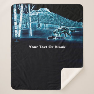 Couverture Sherpa Un Loup Sur Neige